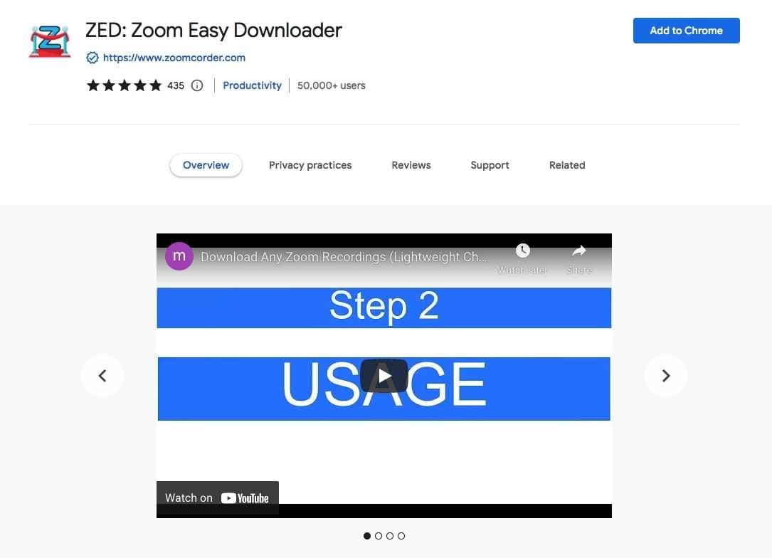 zed zoom easy downloader chrome extension