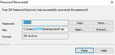 recovered zip password for free 