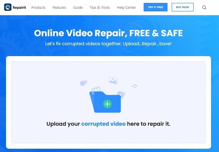 select and upload your corrupted video