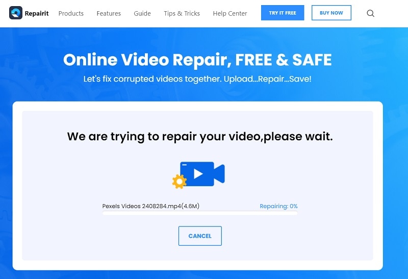  Repairit Online Repairing Process