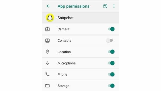 snapchat app permissions