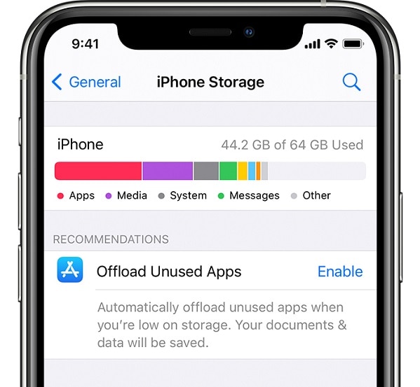 iphone storage
                    settings