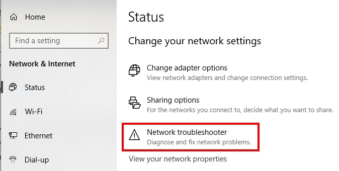 Windows Network Troubleshooter