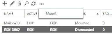 Mount MS Exchange Database