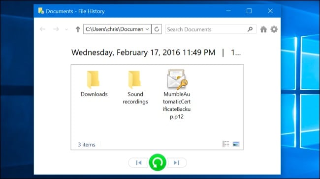 windows file history