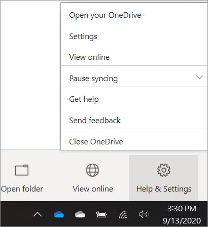 Go to settings of Onedrive
