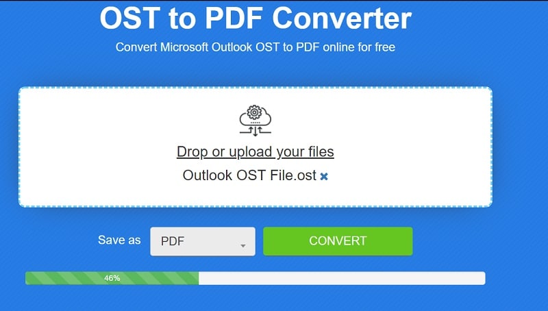 Conversión de OST a PDF de Aspose