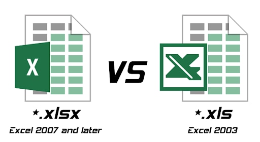 formato de extensión de archivos xlsx y xls