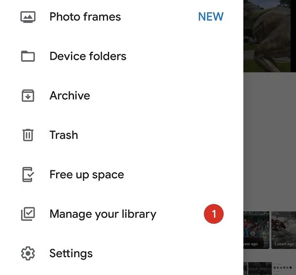 paramètres de google photos