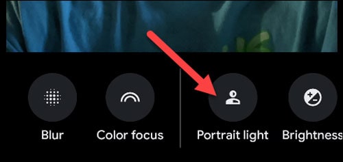 select portrait lighting from the options