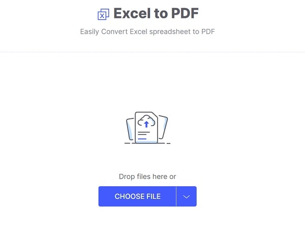 HiPDF Excel para PDF Carregar um arquivo