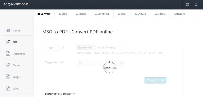 AConvert MSG to PDF Conversion