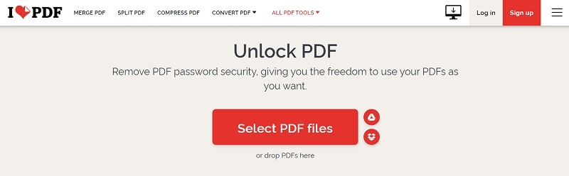 iLovePDF Upload PDF