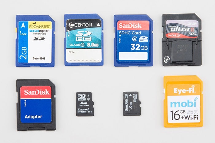 different sd card types