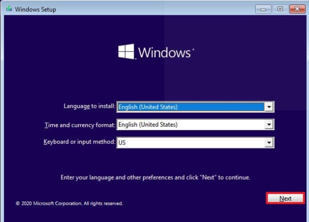 Nova instalação Windows 10