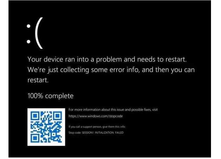 Erreur de l'écran noir de la mort de Windows 11