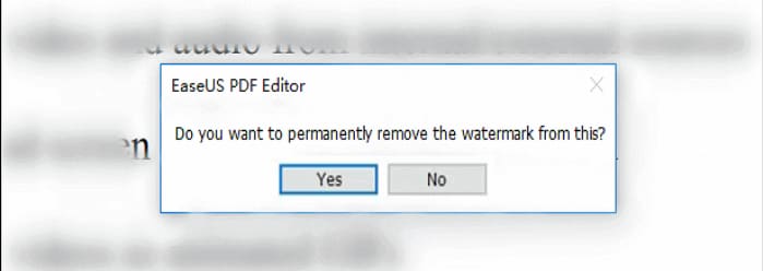 confirm to remove watermark in easeup pdf editor