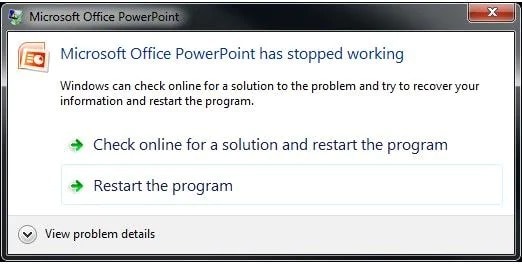 powerpoint corrupt file error message