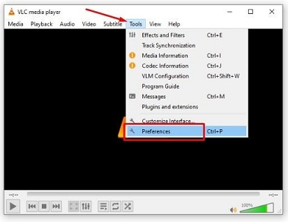 select preferences to repair video file