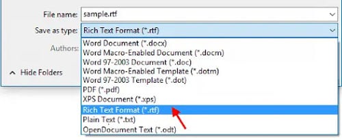 controlla le opzioni dei file