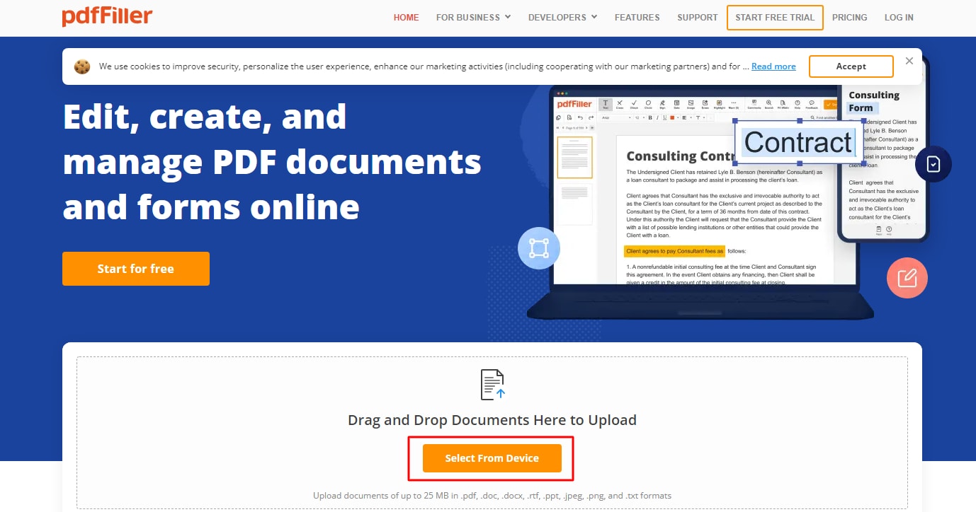 carregar arquivo em PDFfilter