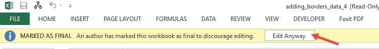 clique em editar de qualquer maneira para resolver problemas de somente leitura