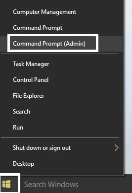 choose command prompt admin
