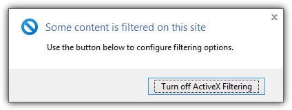 turn off activex filtering