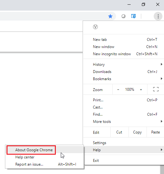 choose about Google chrome to continue