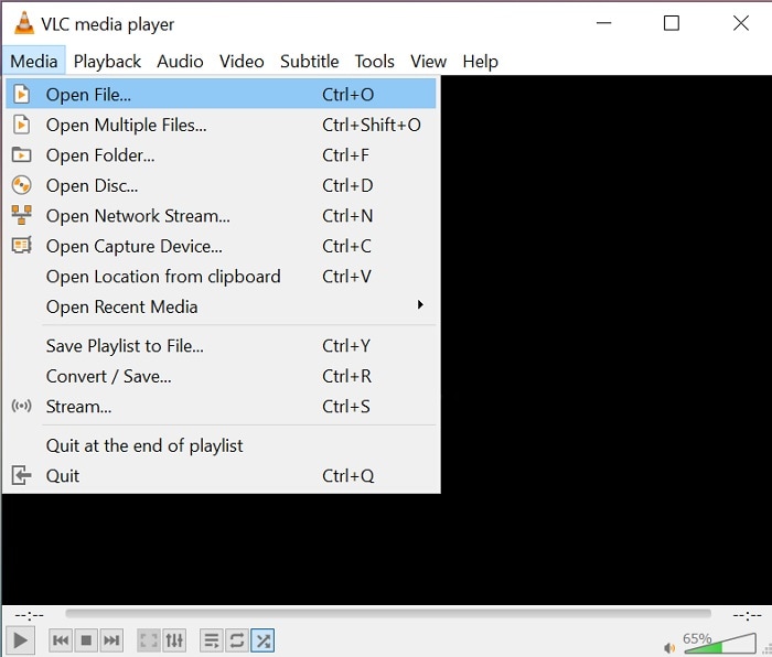 vlc media player open files