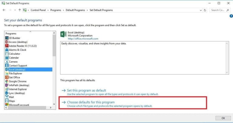 reset file extension for excel files