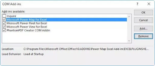 remove add-ins