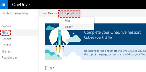 back up to onedrive