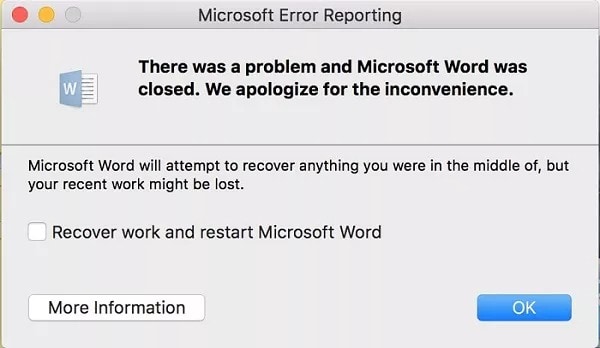 microsoft error reporting on mac