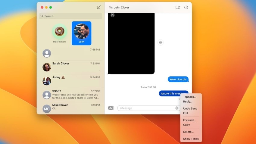 messages macos 13 features update
