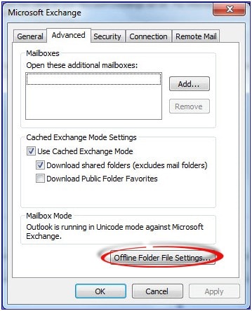 access offline folder file settings