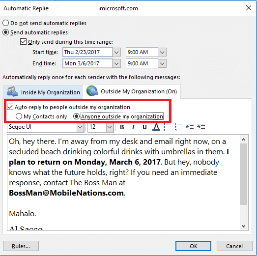 7 Solutions To Resolve Outlook Automatic Reply Not Working Issue