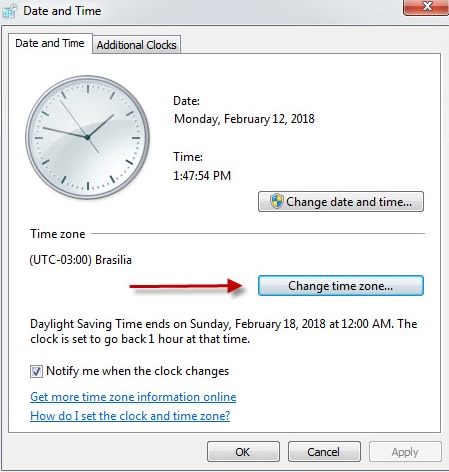 check time and date of your computer