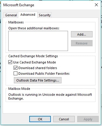 ost file advanced settings