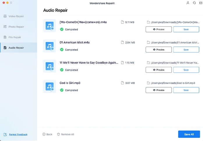 previsualizar archivos de audio