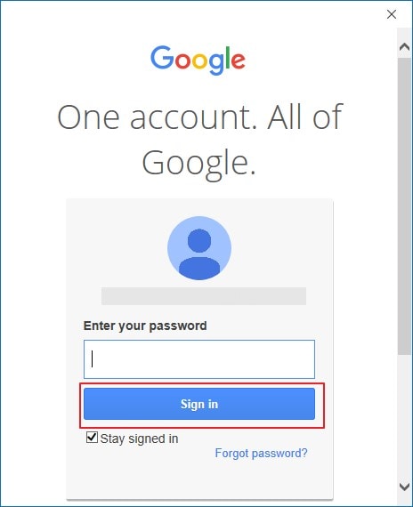insert your gmail password