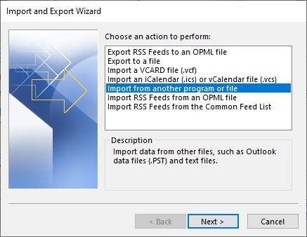 select import from file option