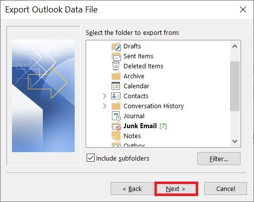 select file and folders for backup