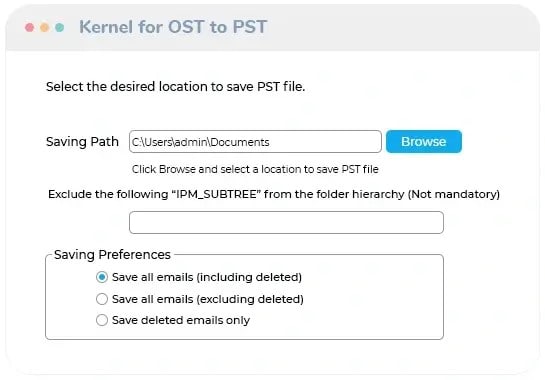 kernel for ost to pst
