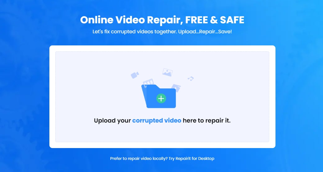 upload corrupted video to the website
