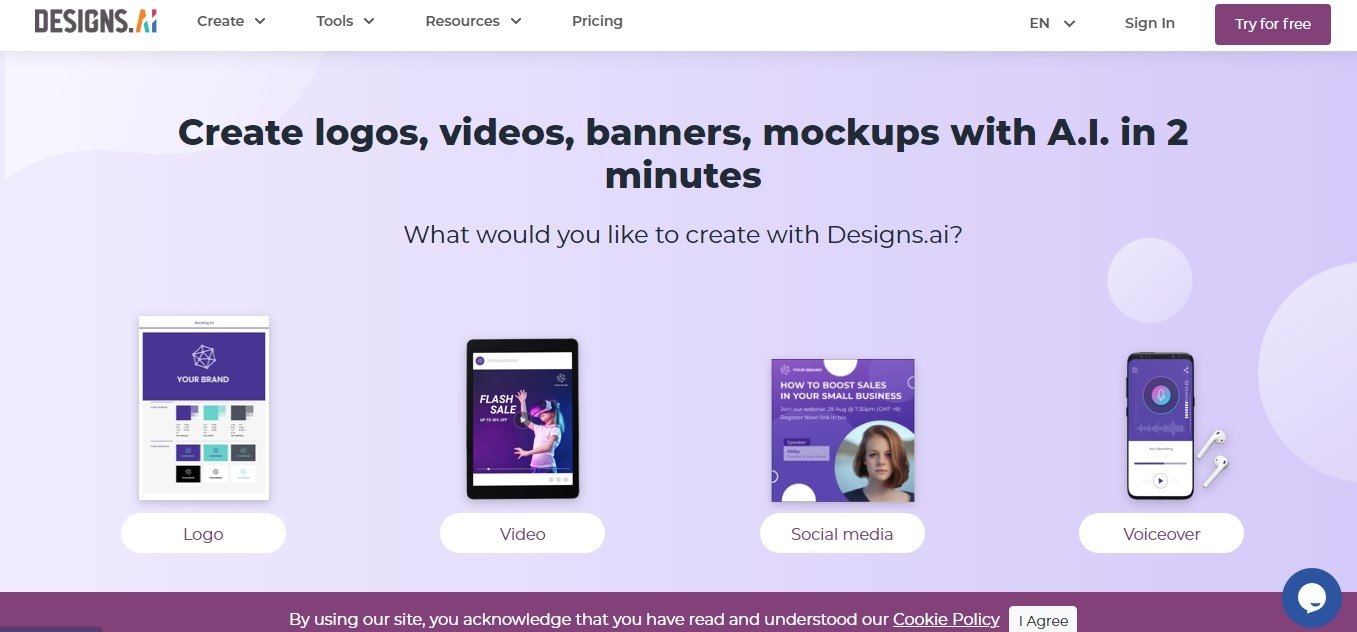 designs.ai video generator