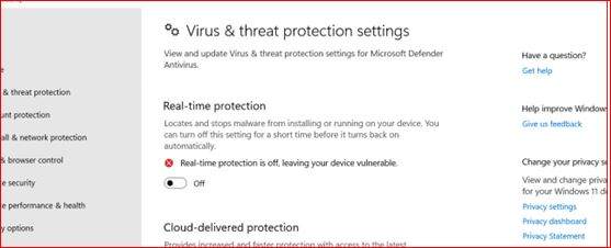Protezione da virus e minacce