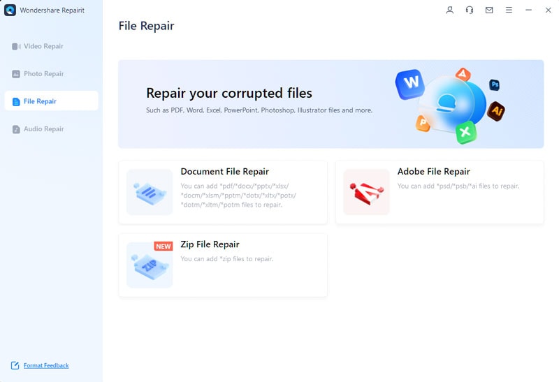 añadir archivo en wondershare repairit