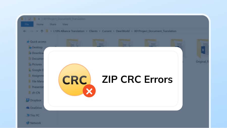zip crc errors