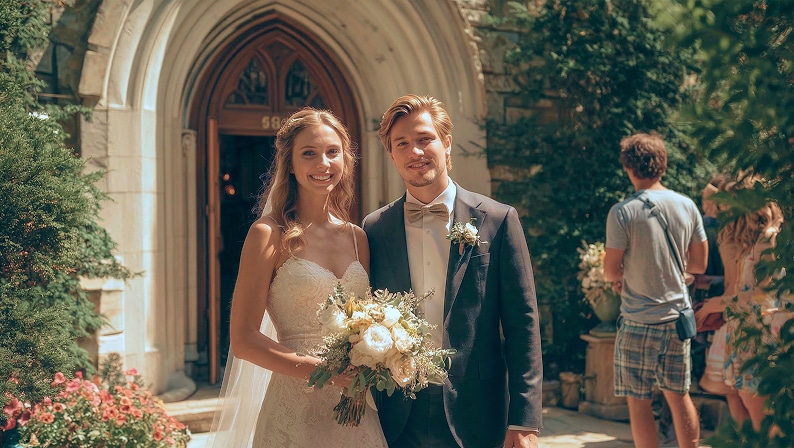 wedding photo before cleanup